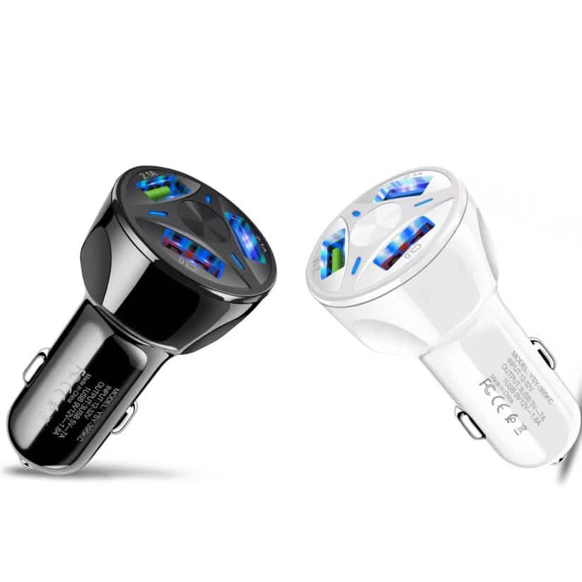 Chargeur de voiture 3 ports avec LED
