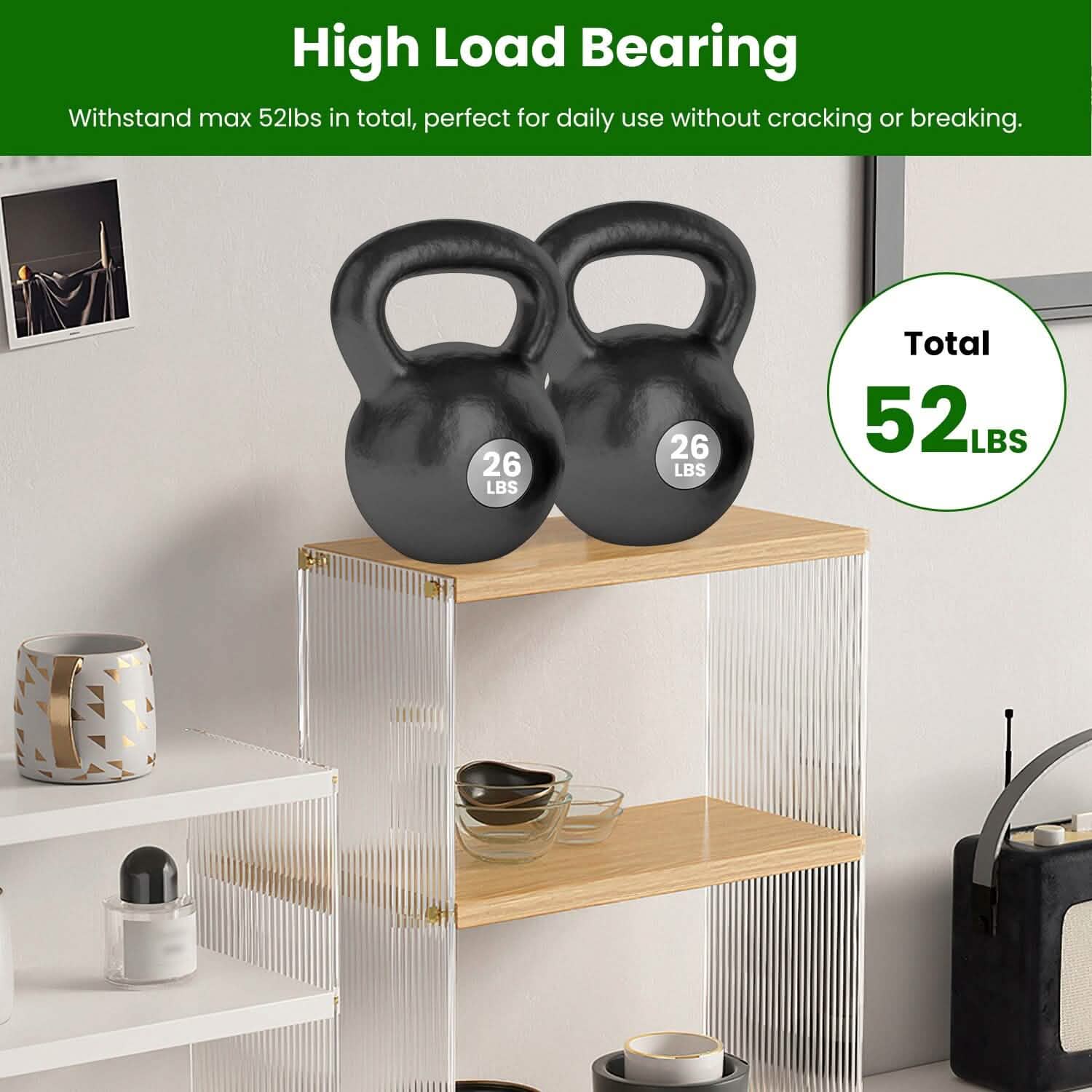 3-Tier: Acrylic Countertop Organizer Bathroom Wood Counter Storage
