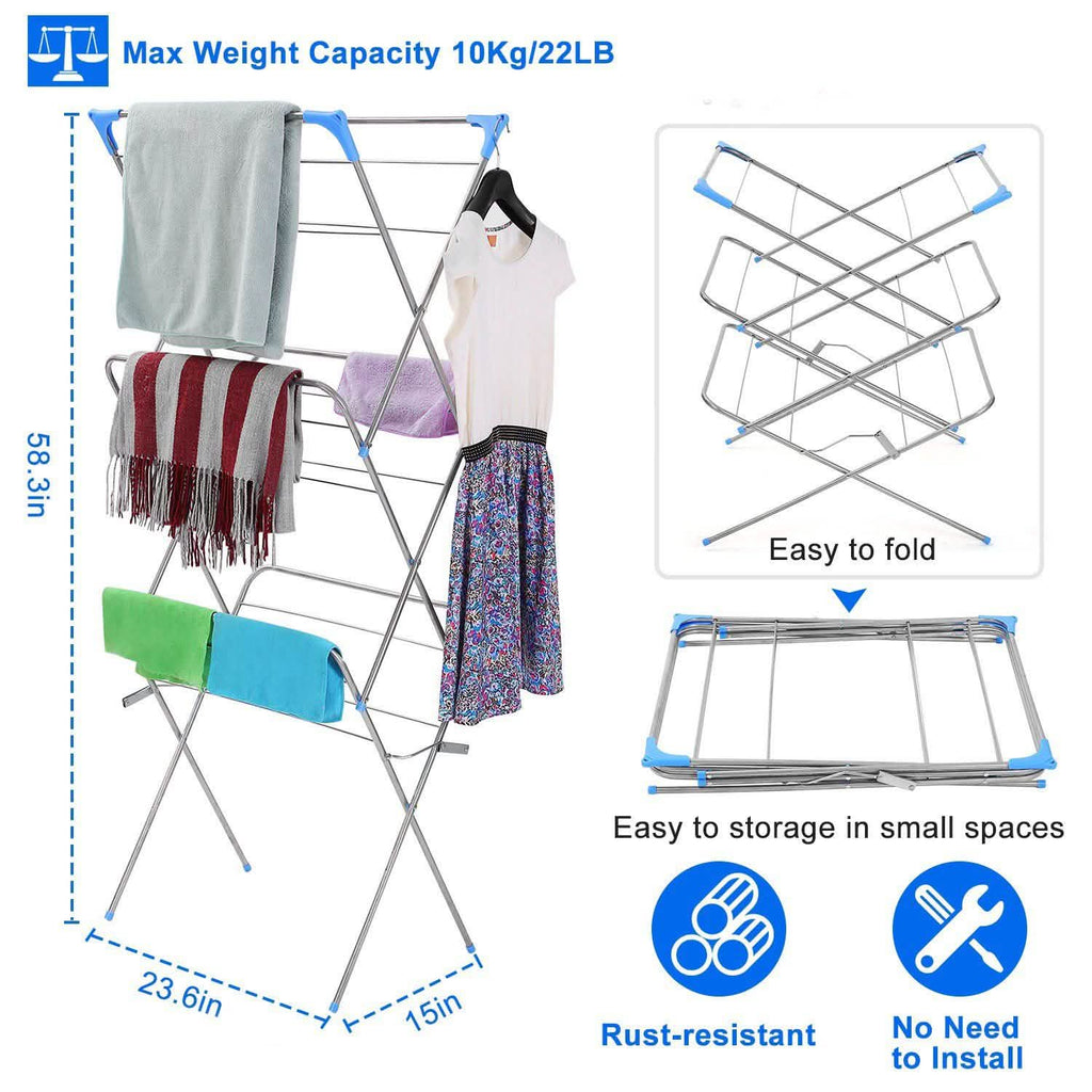 Séchoir à linge pliable à 3 niveaux
