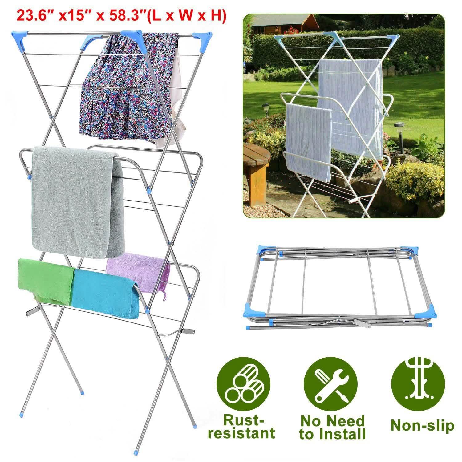 Séchoir à linge pliable à 3 niveaux