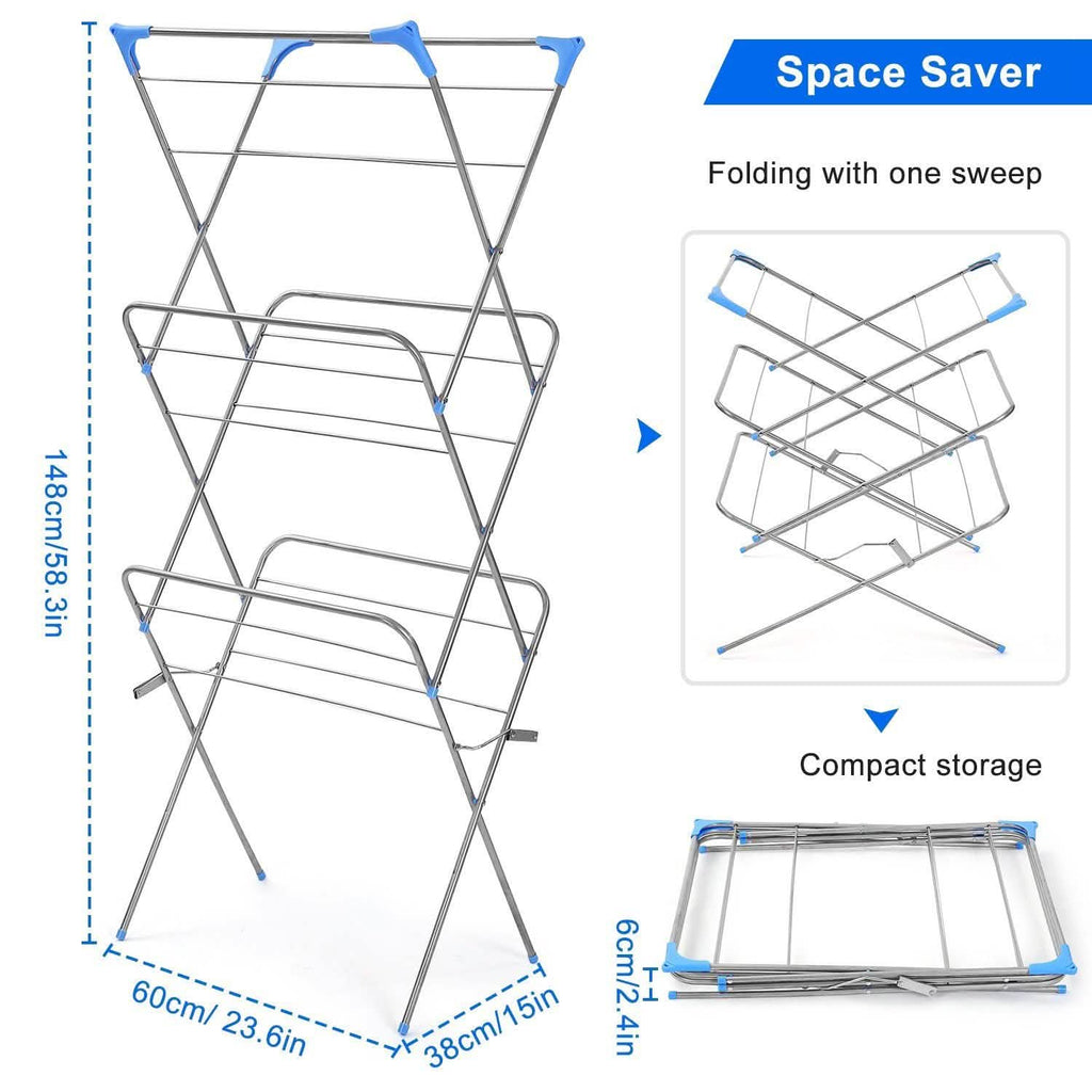 Séchoir à linge pliable à 3 niveaux
