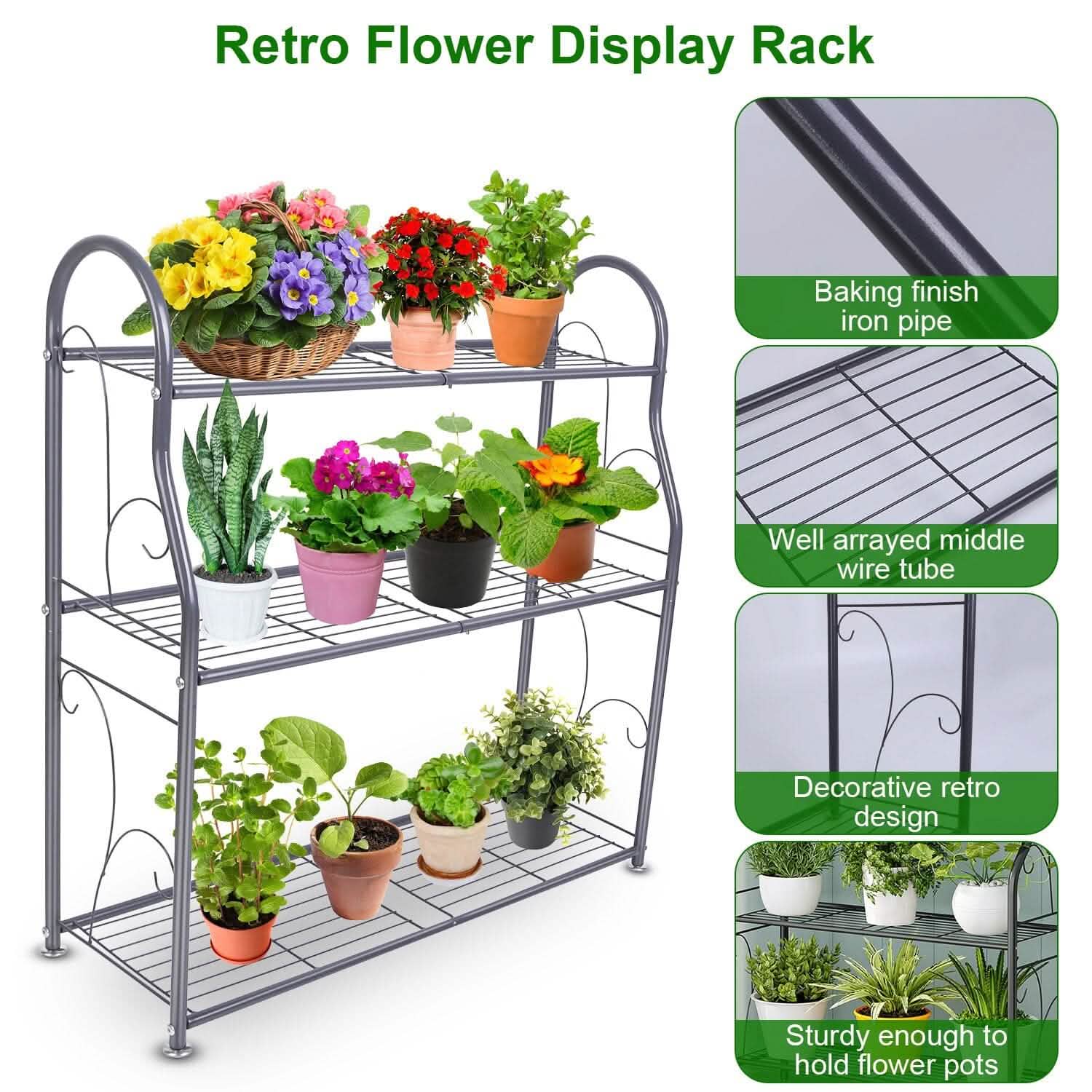 3-Tier Plant Stand Shelf Display Rack