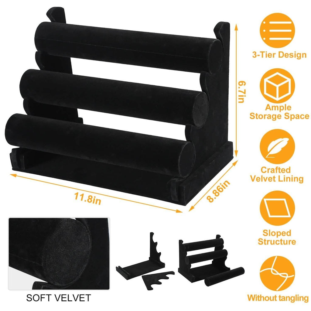3-Tier Velvet Jewelry Stand
