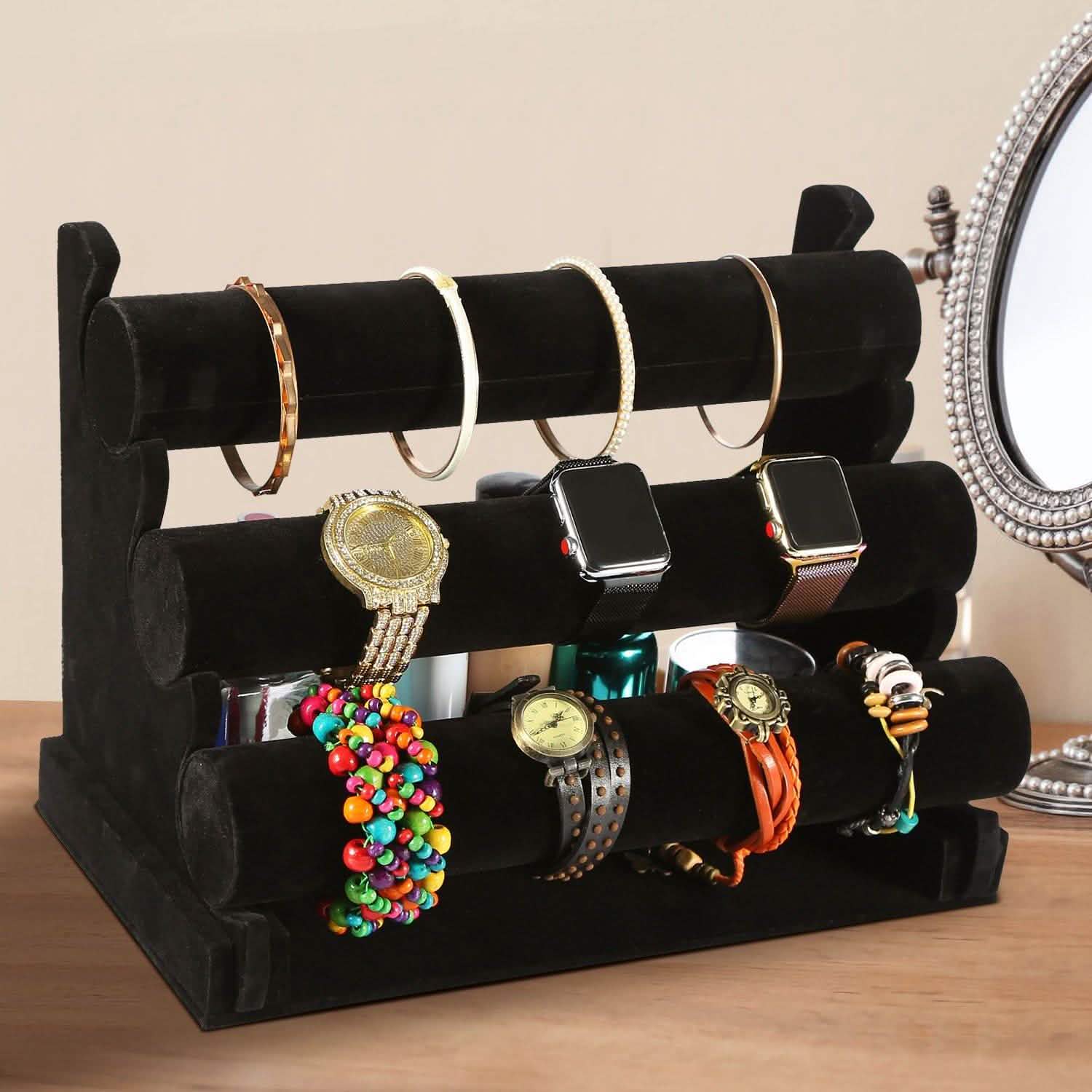 3-Tier Velvet Jewelry Stand