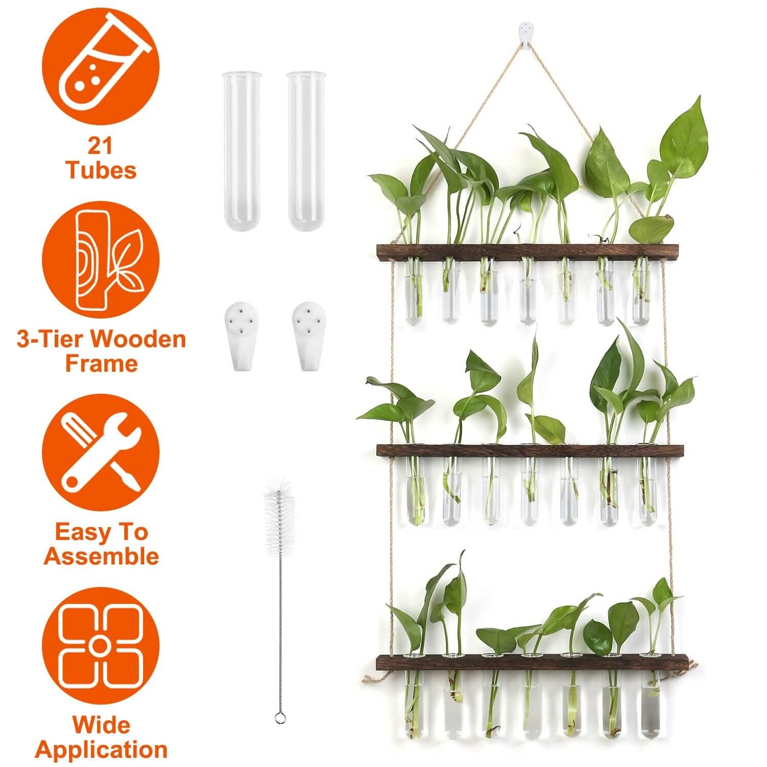 3-Tier Wall Hanging Glass Tube Planter