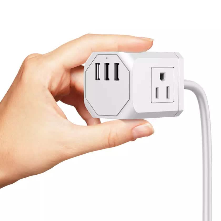 3 Wall Outlets with 3 USB Ports (5ft cord)