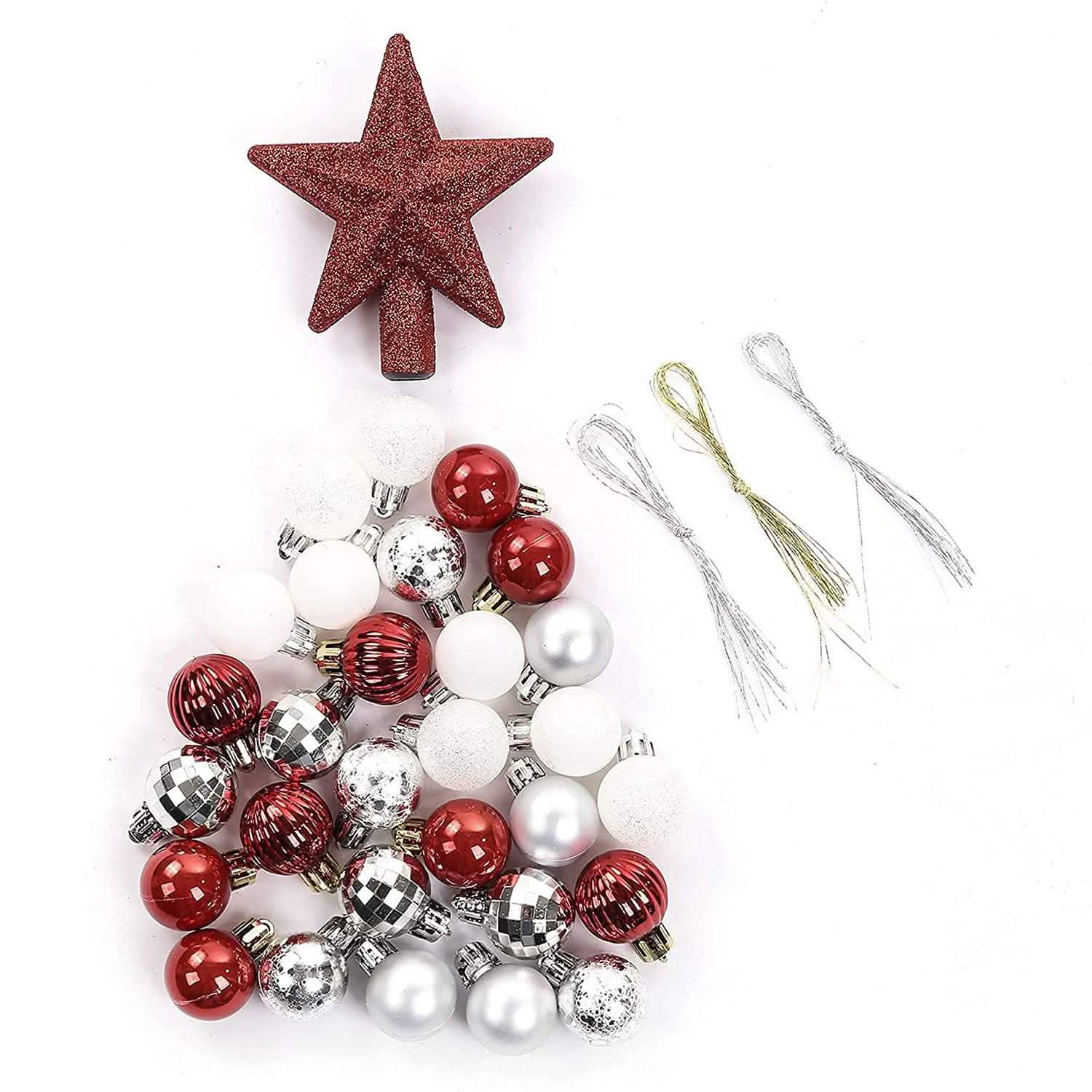 Lot de 30: Boules de Noël pour sapin de Noël