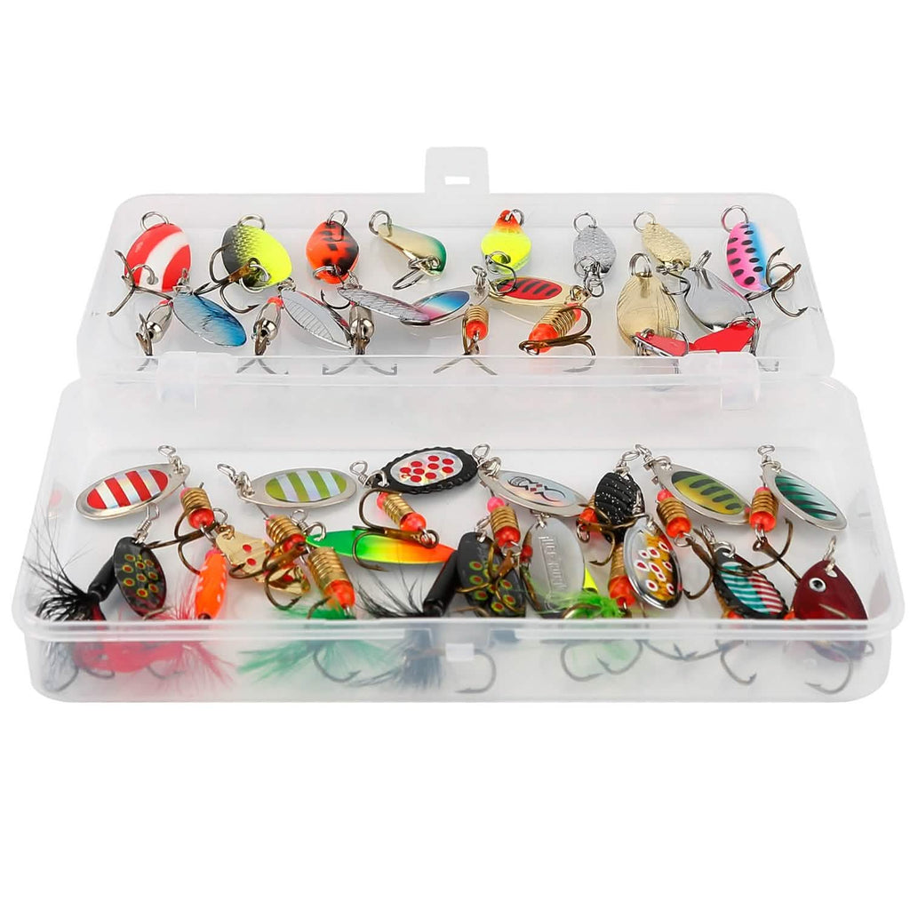 Lot de 30 leurres de pêche métalliques cuillère