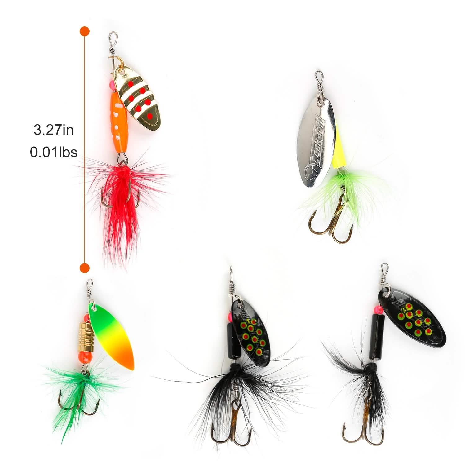 Lot de 30 leurres de pêche métalliques cuillère