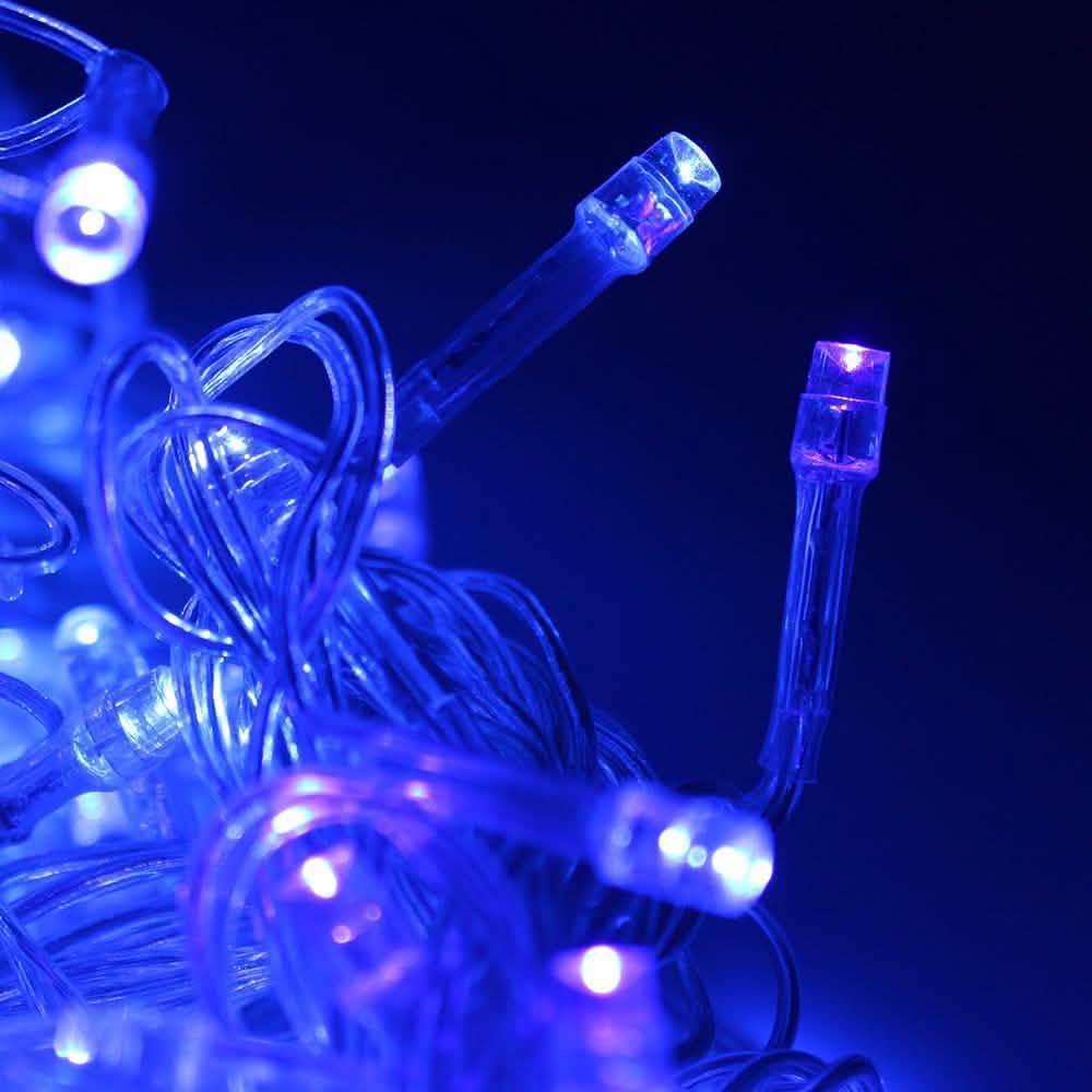 300個LEDブルーフェアリーカーテンライト コントローラー付き