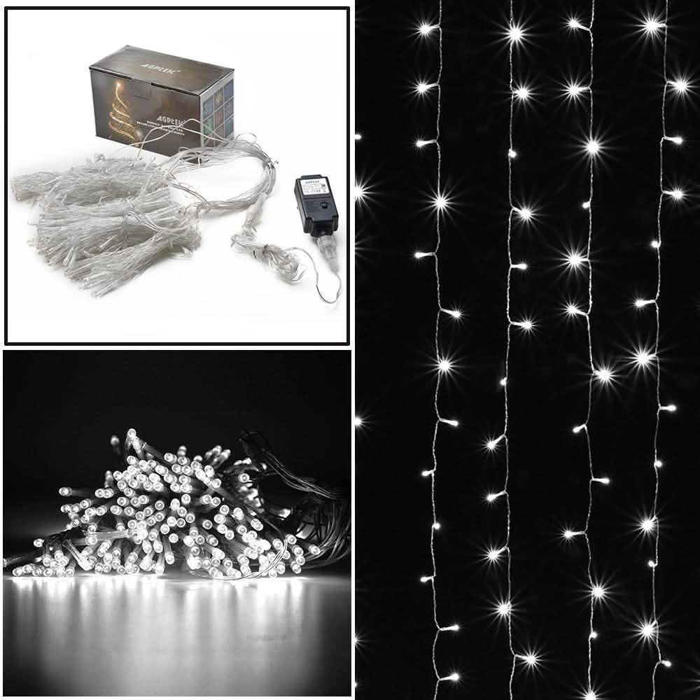 300 LED Curtain Light Safety Voltage Operated - 8 Lighting Modes