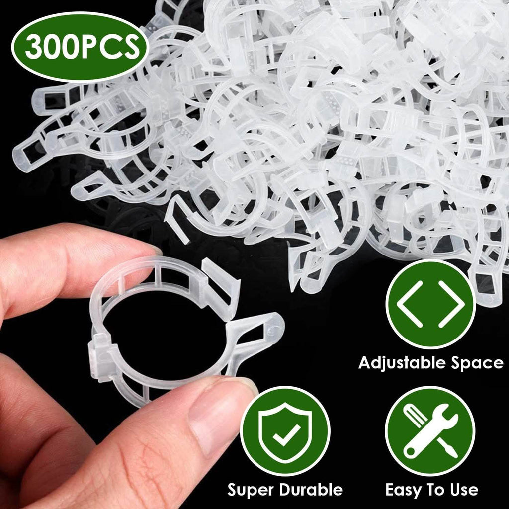 300個セット：ガーデンプラントサポートクリップ