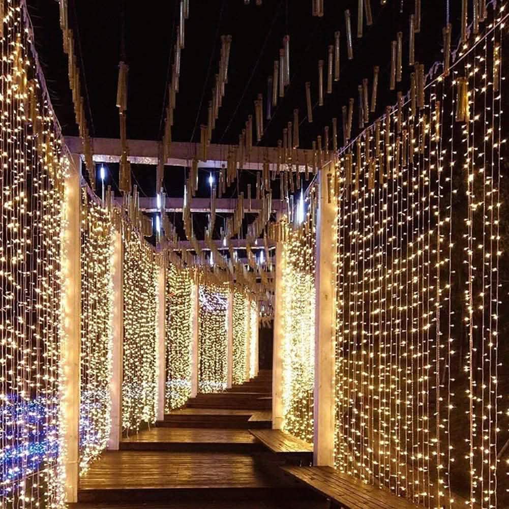 300LED 暖色系 ホワイト スターリー フェアリー カーテンライト