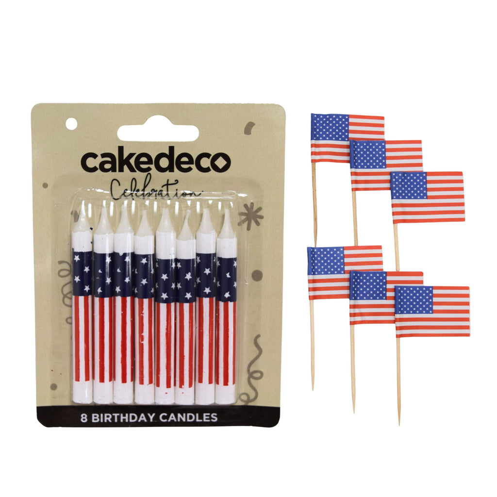 Oasis Supply, 8 pack Patriotic Birthday Candles, 3.25-Inch