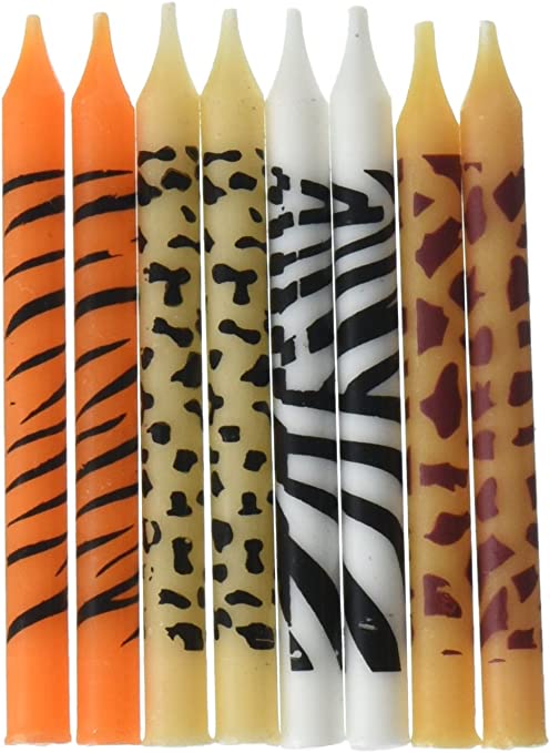 Bougies d'anniversaire imprimé animal Oasis Supply, 2,25 pouces