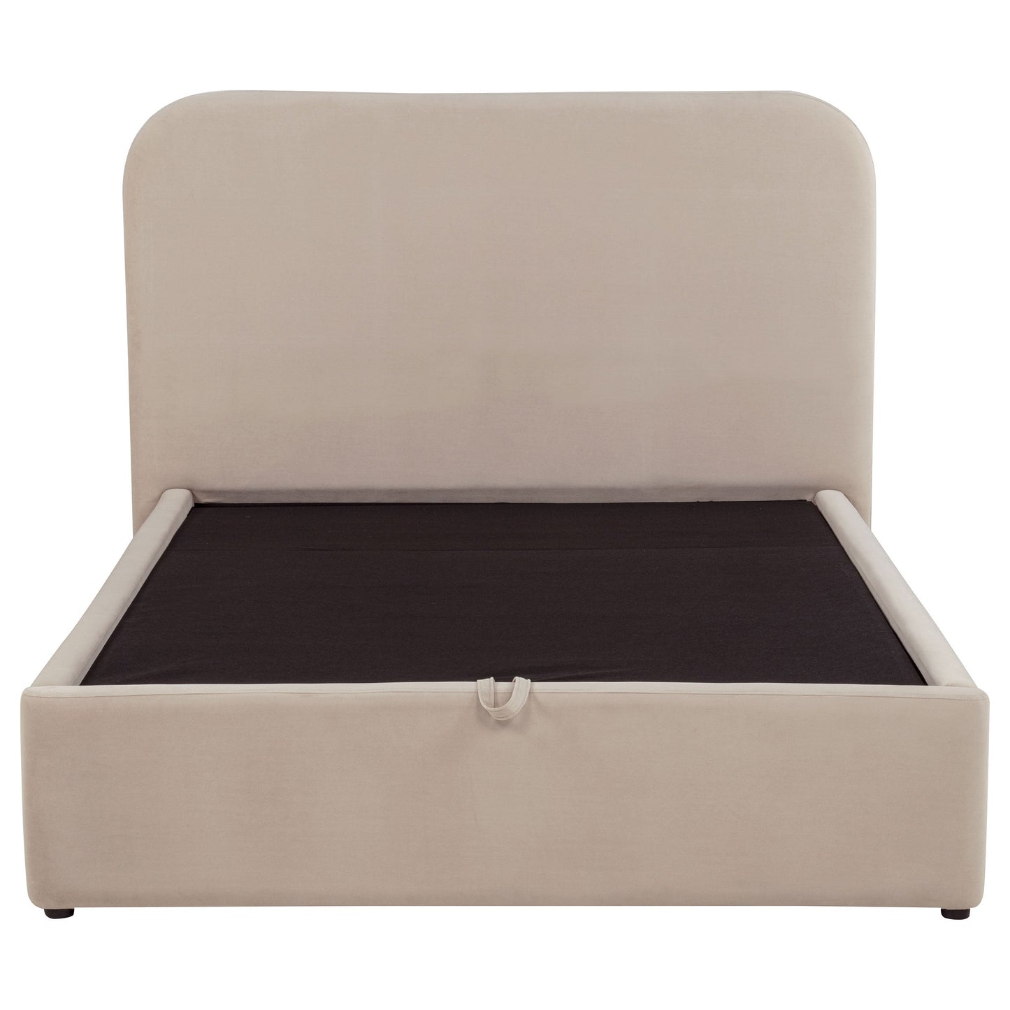Anders Upholstered Full Storage Lift Platform Bed Beige