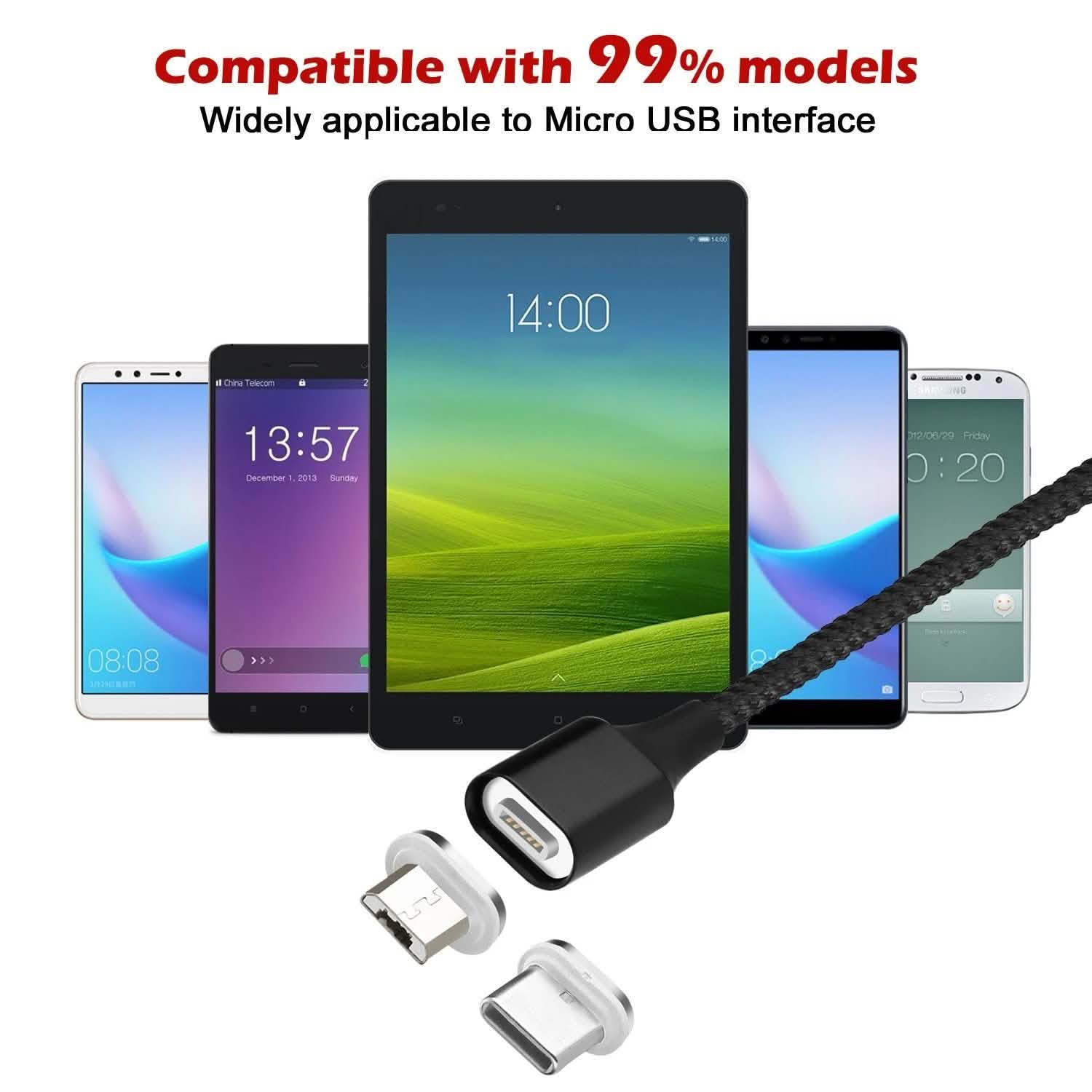 3.0A 磁気マイクロUSB Androidインターフェース高速充電