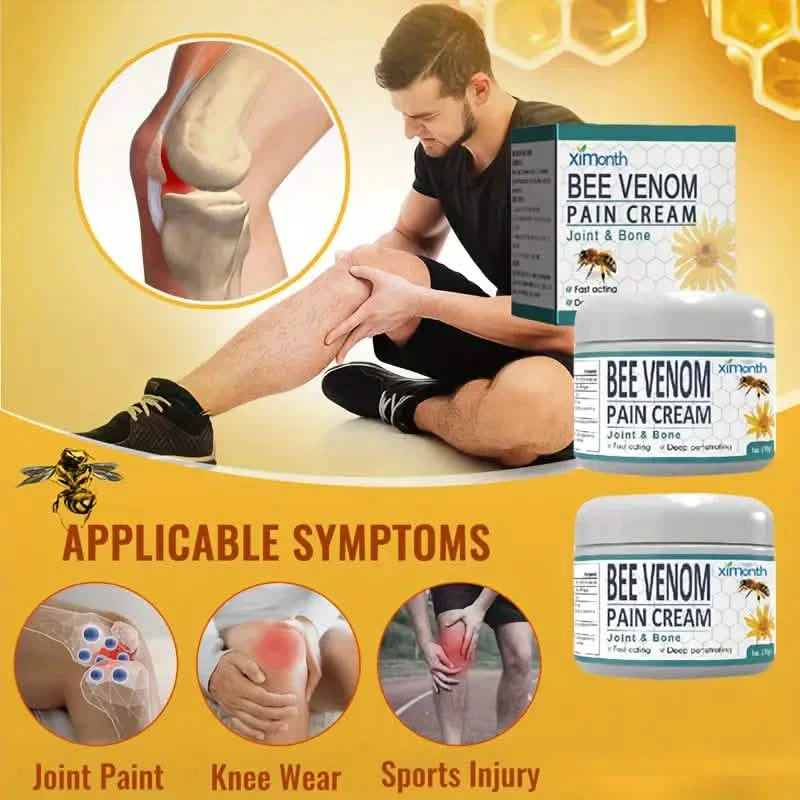 Crème anti-douleur au venin d'abeille pour les douleurs lombaires, de la colonne vertébrale, des mains, des pieds, des articulations, des épaules et du cou