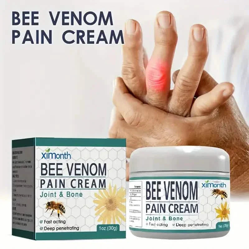 Crème anti-douleur au venin d'abeille pour les douleurs lombaires, de la colonne vertébrale, des mains, des pieds, des articulations, des épaules et du cou