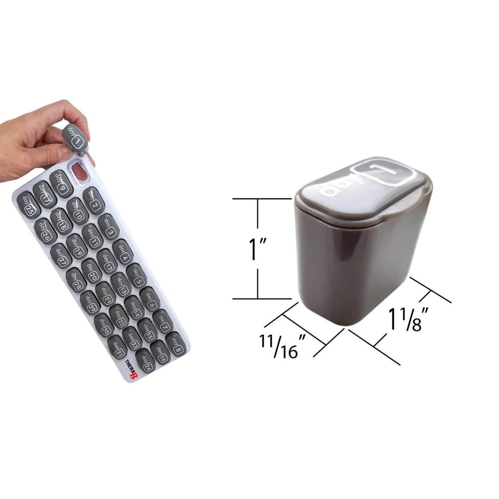 31 Day Monthly Pill And Vitamin Organizer With Large Removable Pods