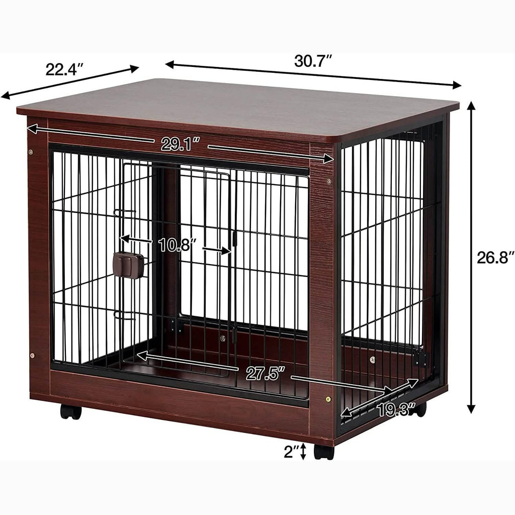 31インチ 家具スタイル ペット犬用クレートケージ 木製構造