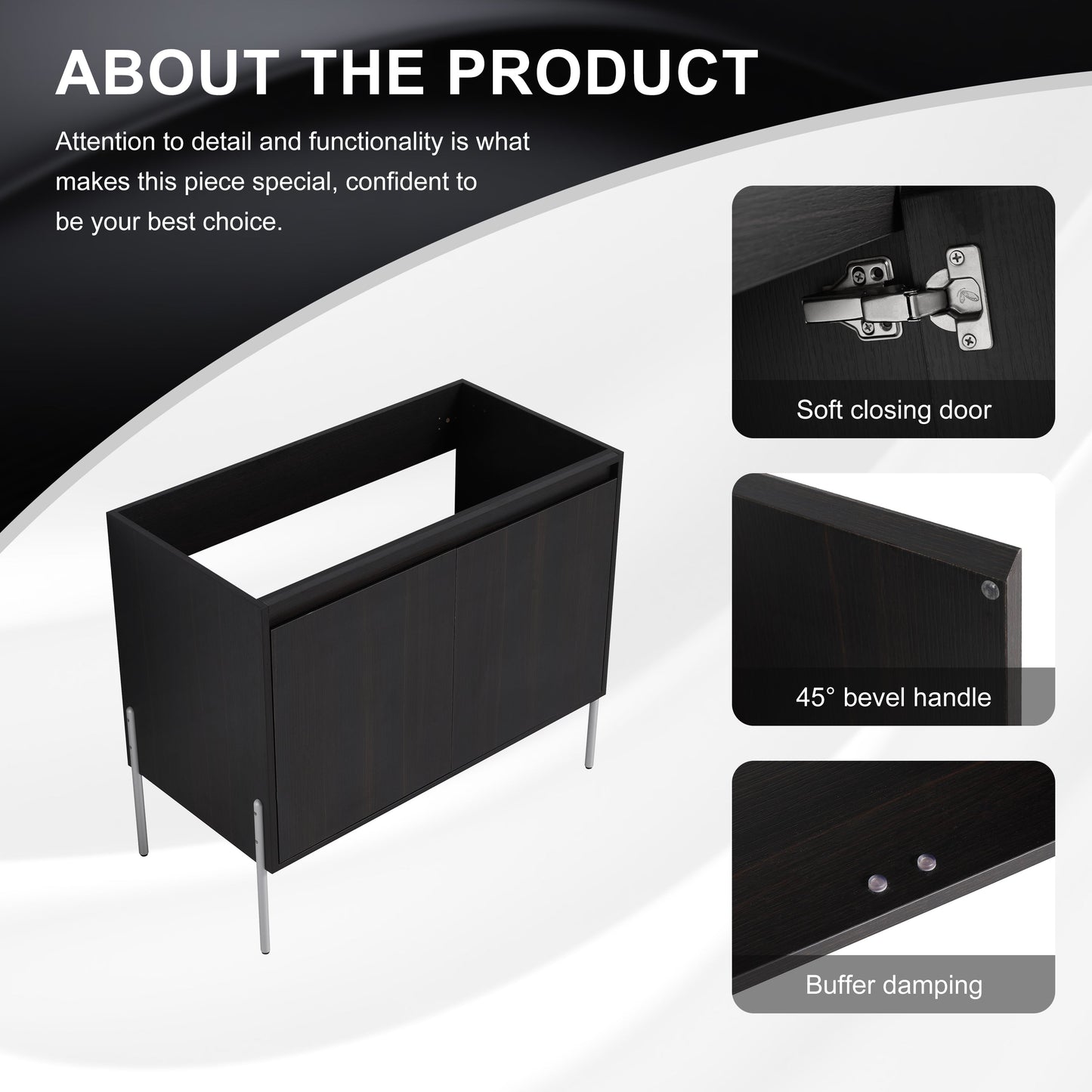 36" Freestanding Bathroom Vanity with Soft Closed Doors