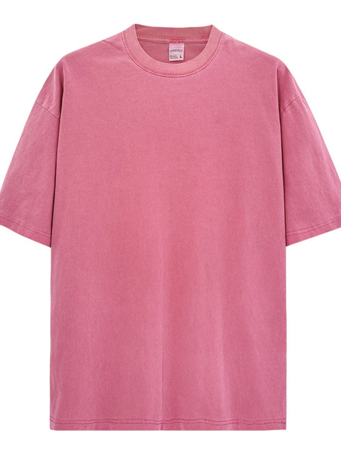 Men's Full Size Round Neck Washed T-Shirt Plus Size