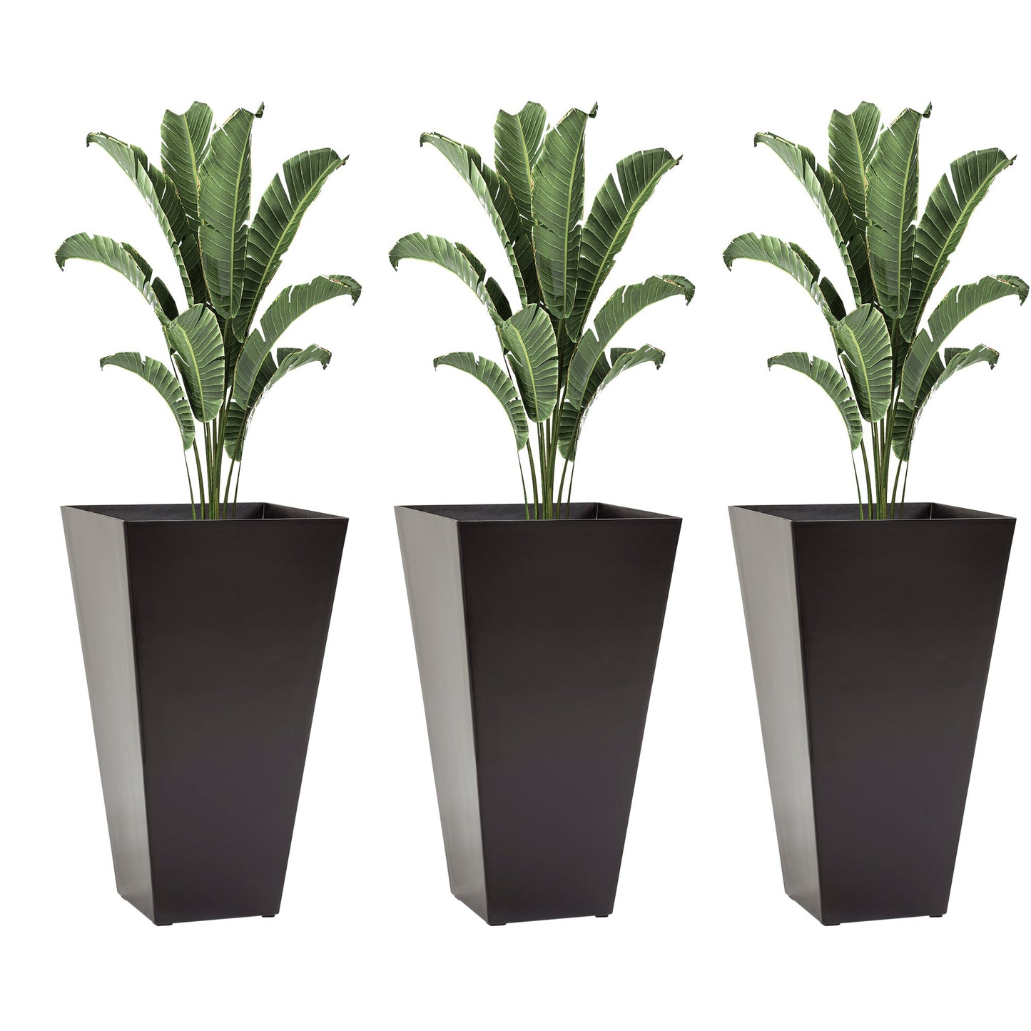 Outsunny Set of 3 Tall Planters with Drainage Hole, 28"