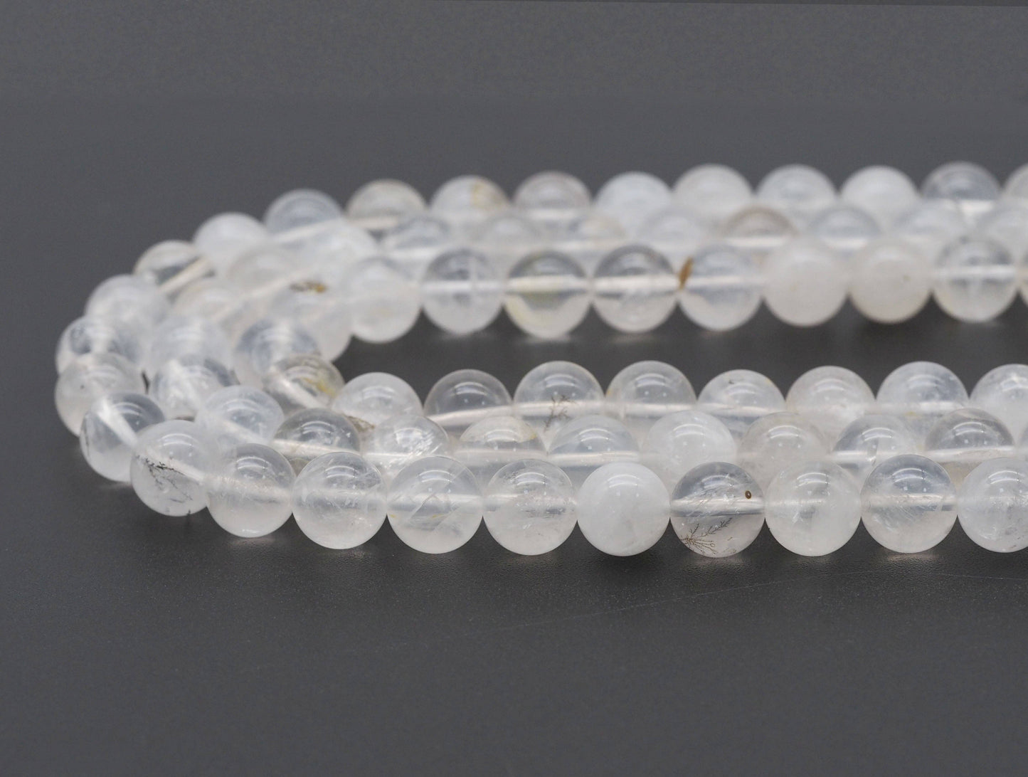 Genuine Picture Milky Quartz Round Smooth Beads, Sku#U1357