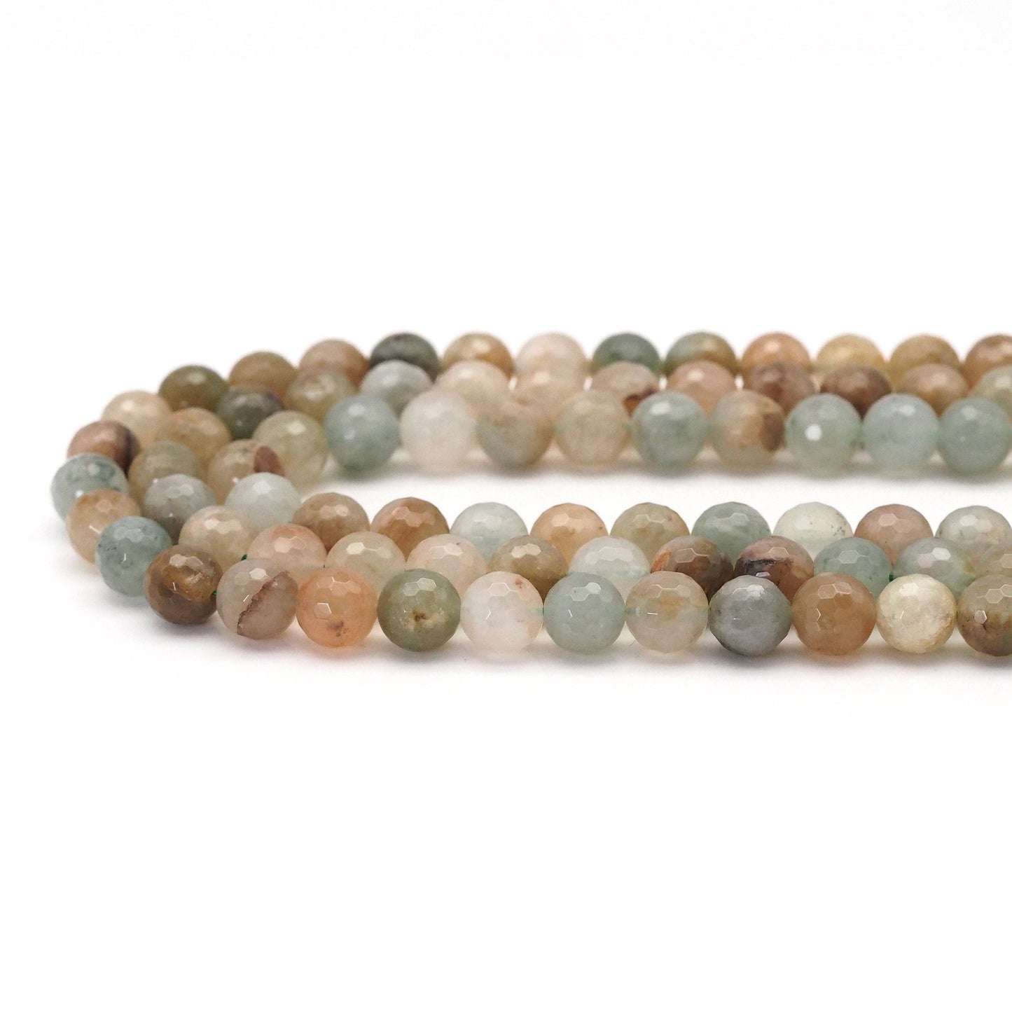 Genuine Mixed Quartz Round Faceted Beads, Sku#U1729