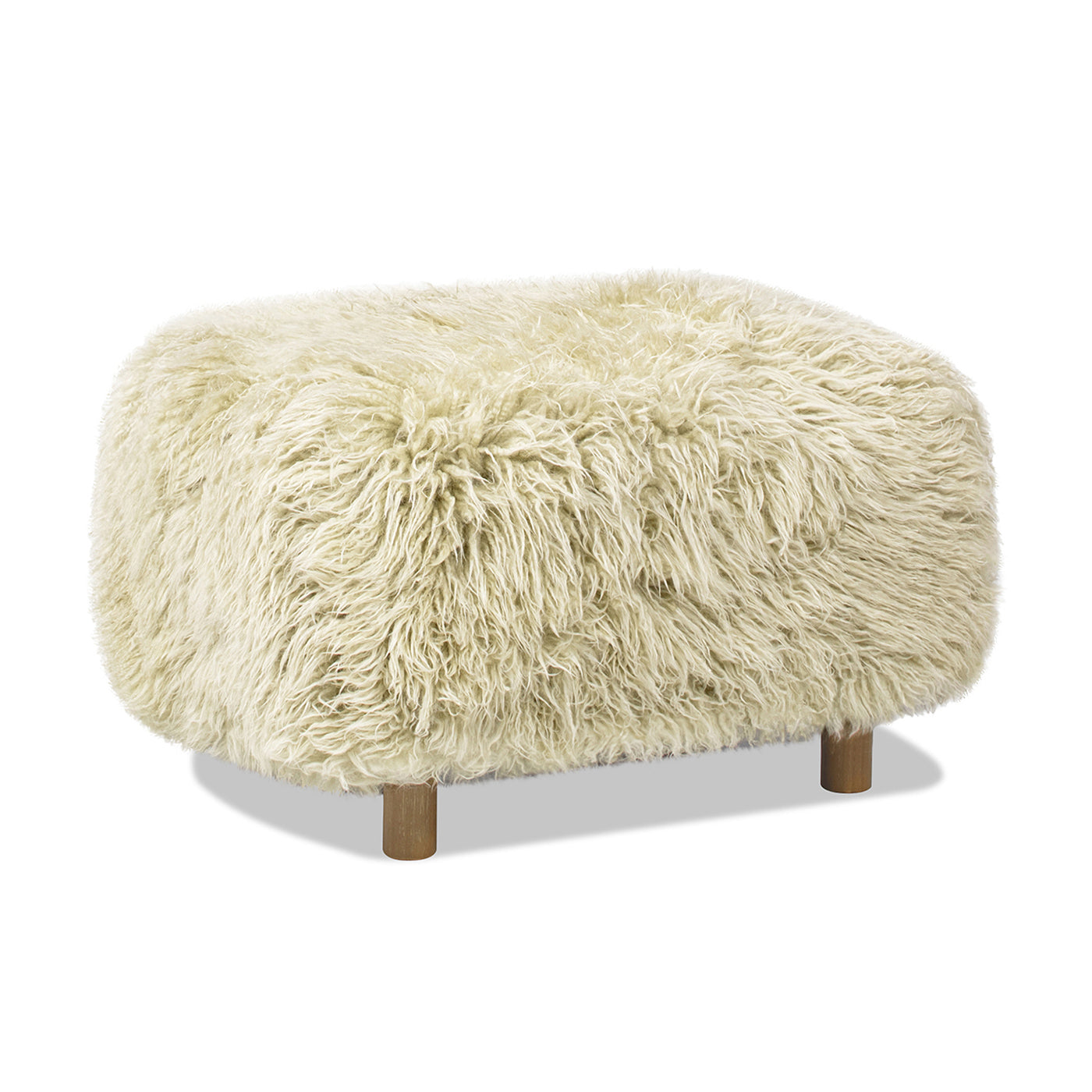 Enchante 24.5" New Zealand Sheepskin Rectangular Accent Ottoman