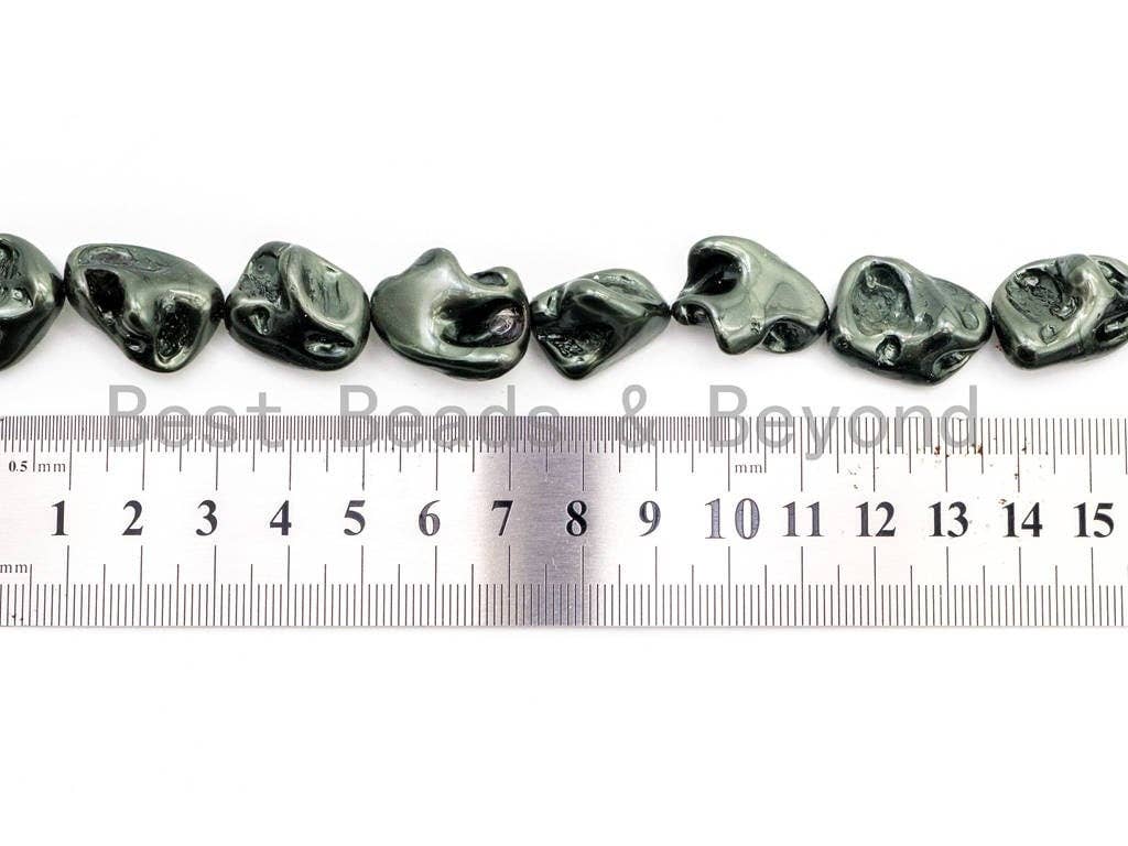 Natural Mother of Pearl baroque beads, 15-21mm, Olive Green Irregular shape MOP Gemstone Beads, 16inch strand, SKU#T111