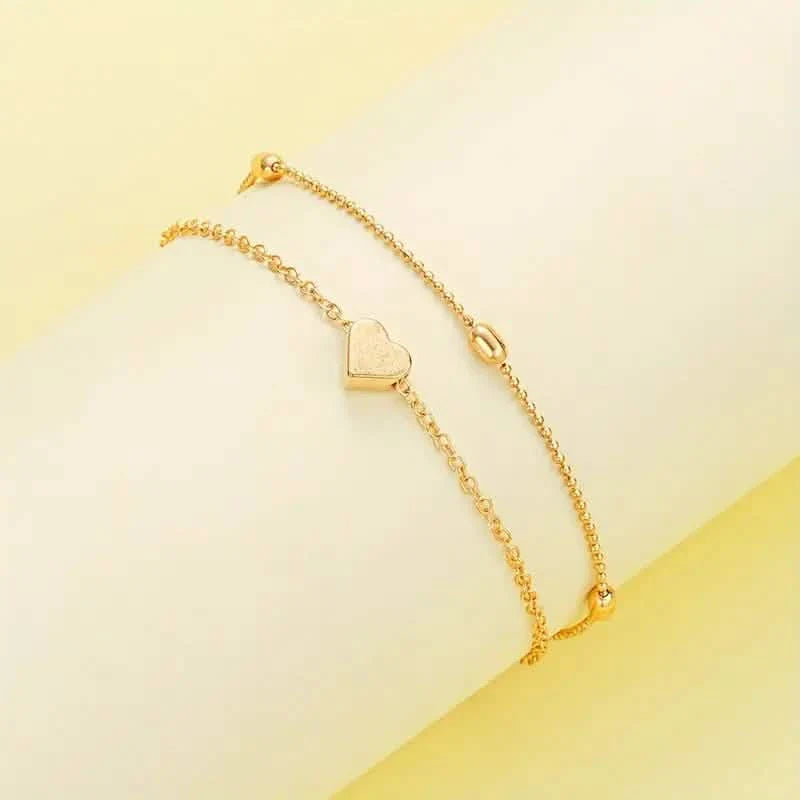 Ensemble collier et bracelet 3 pièces Cœur pour femme