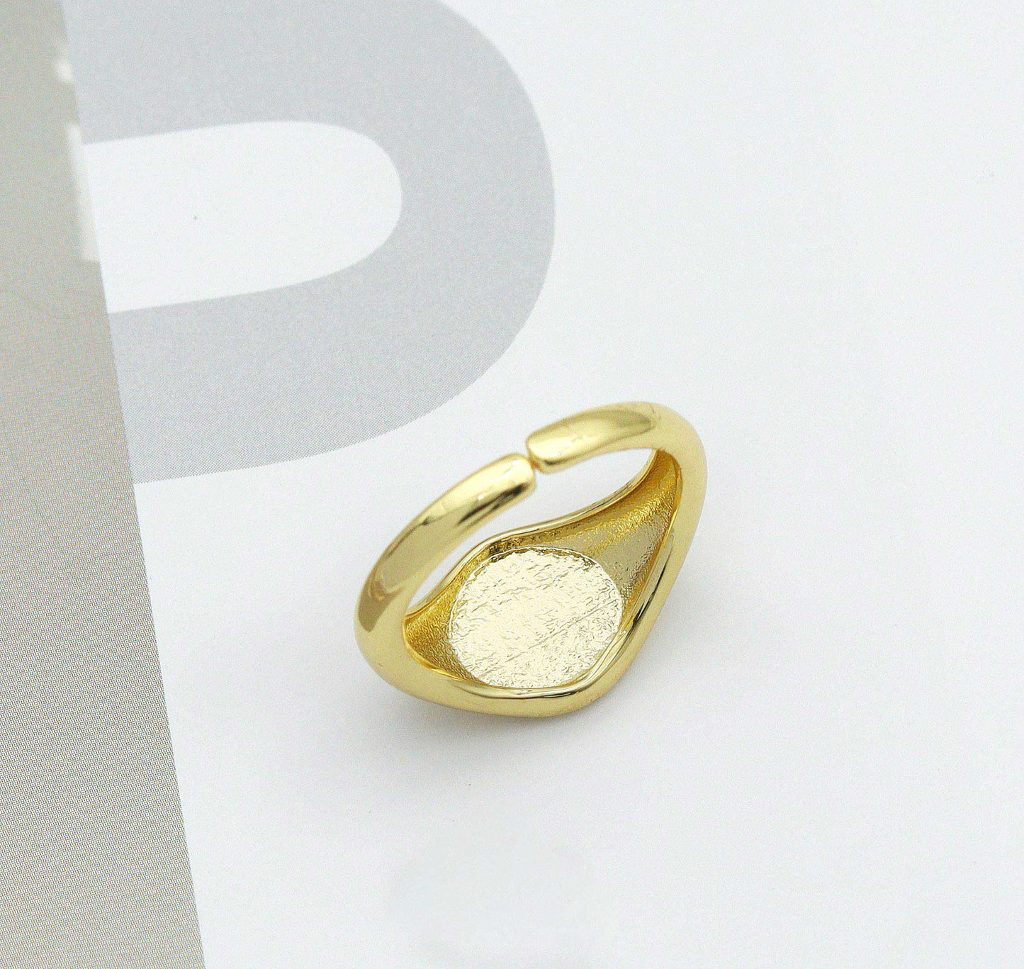 Gold Compass/Moon Star Adjustable Ring, Sku#LD223