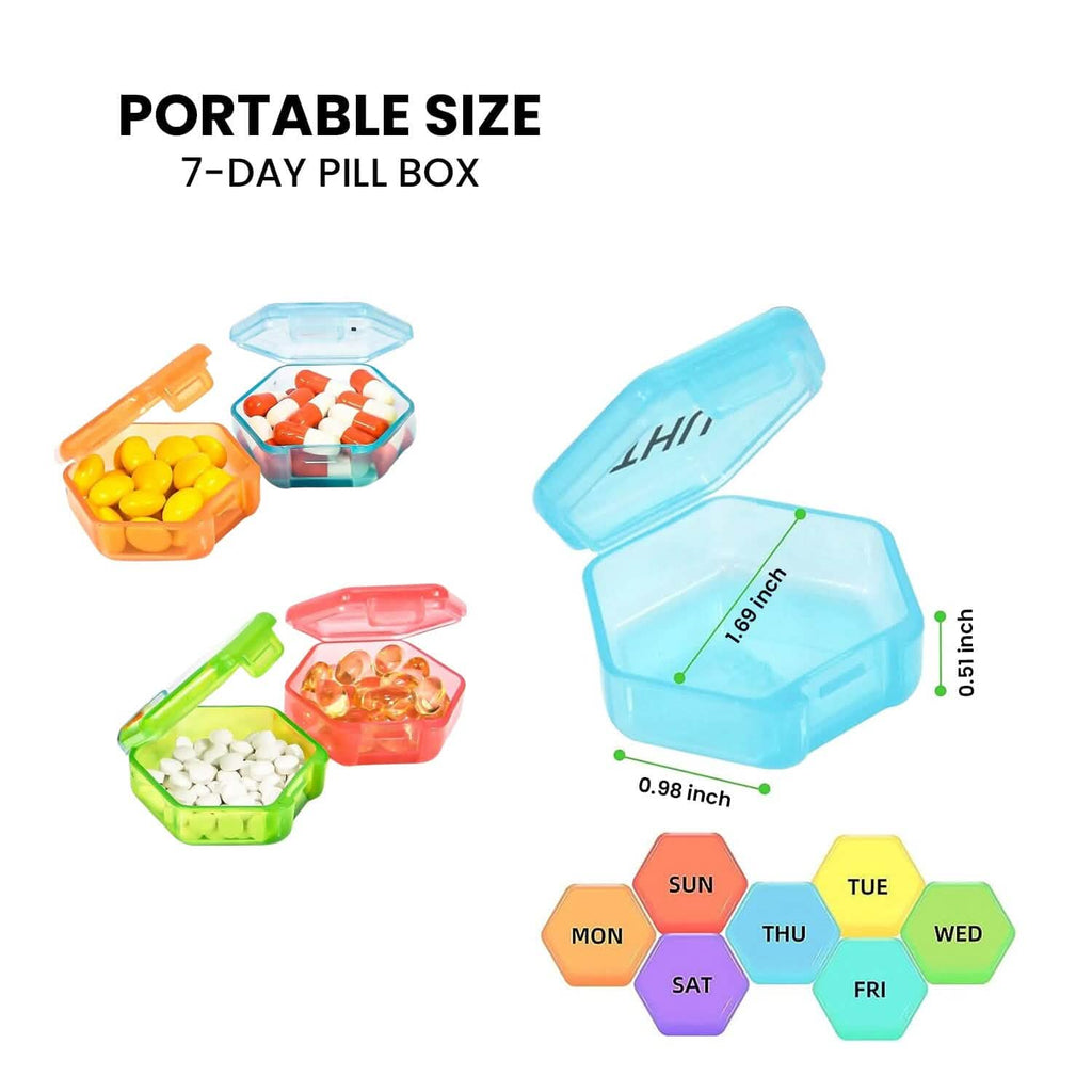 32-Pieces: Colored Compartments Monthly Pill, Medicine And Vitamin Organizer With Tray