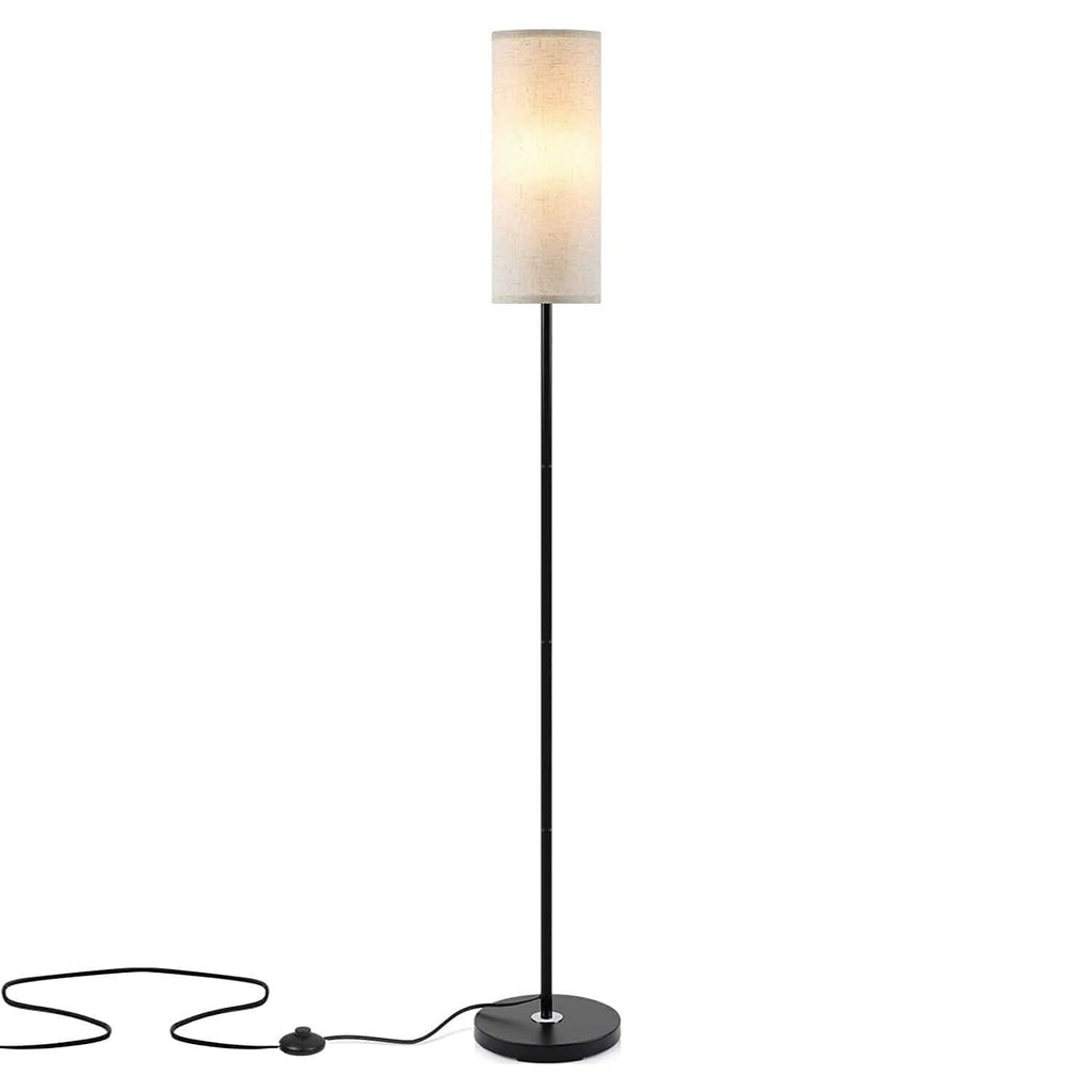 Lampe sur pied moderne, lumière jaune chaude 3200K, avec interrupteur au pied, ampoule 6W