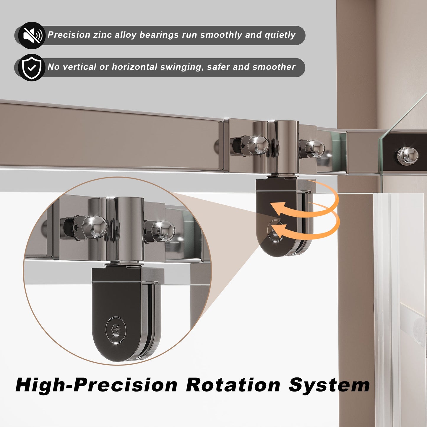 Frameless Neo-Angle Pivot Shower Enclosure - 36" x 36" x 72"