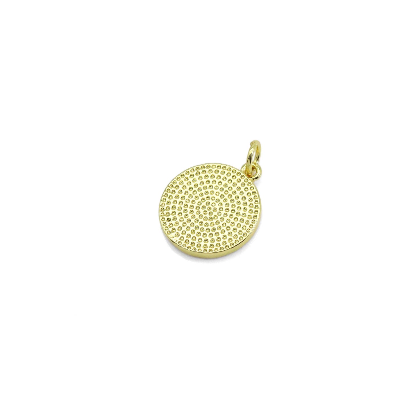 Embossment Cross Gold Medalla Charm, Sku#Z1476