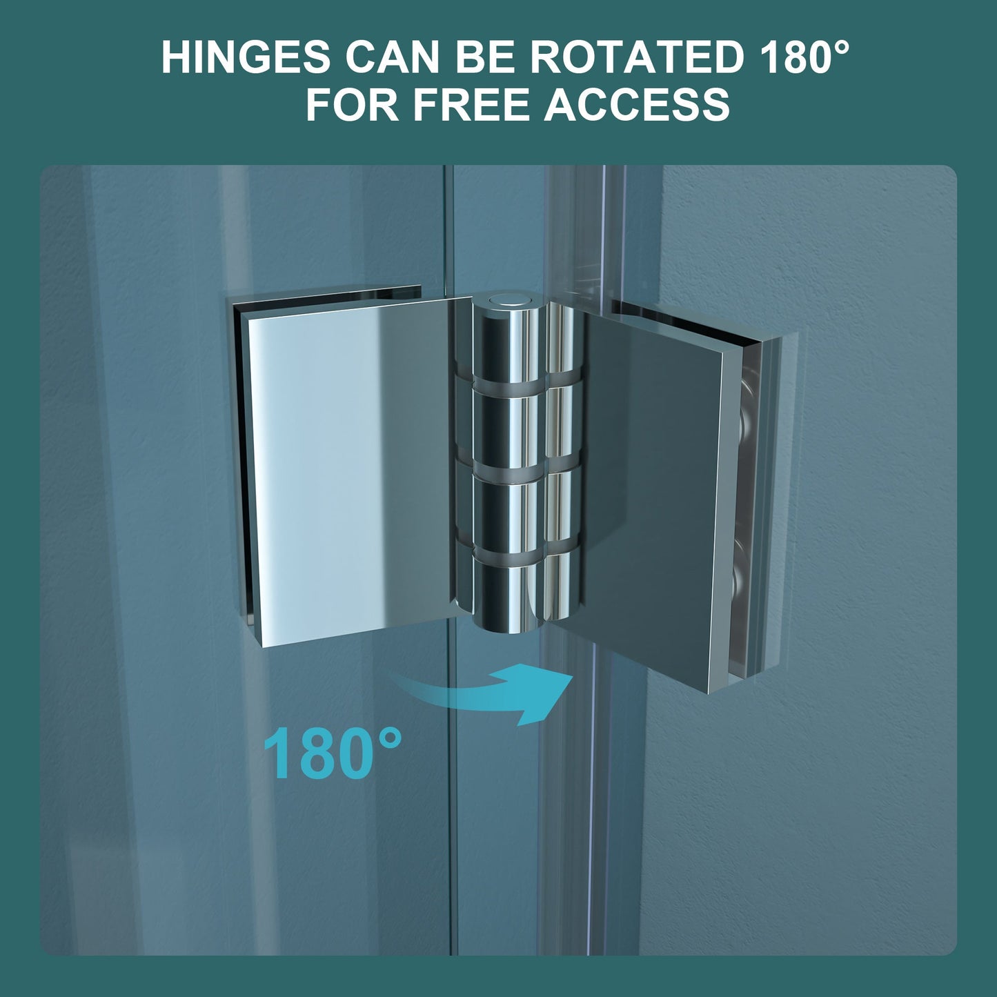 30"W x 72"H Fold Frameless Shower Door with Tempered Glass