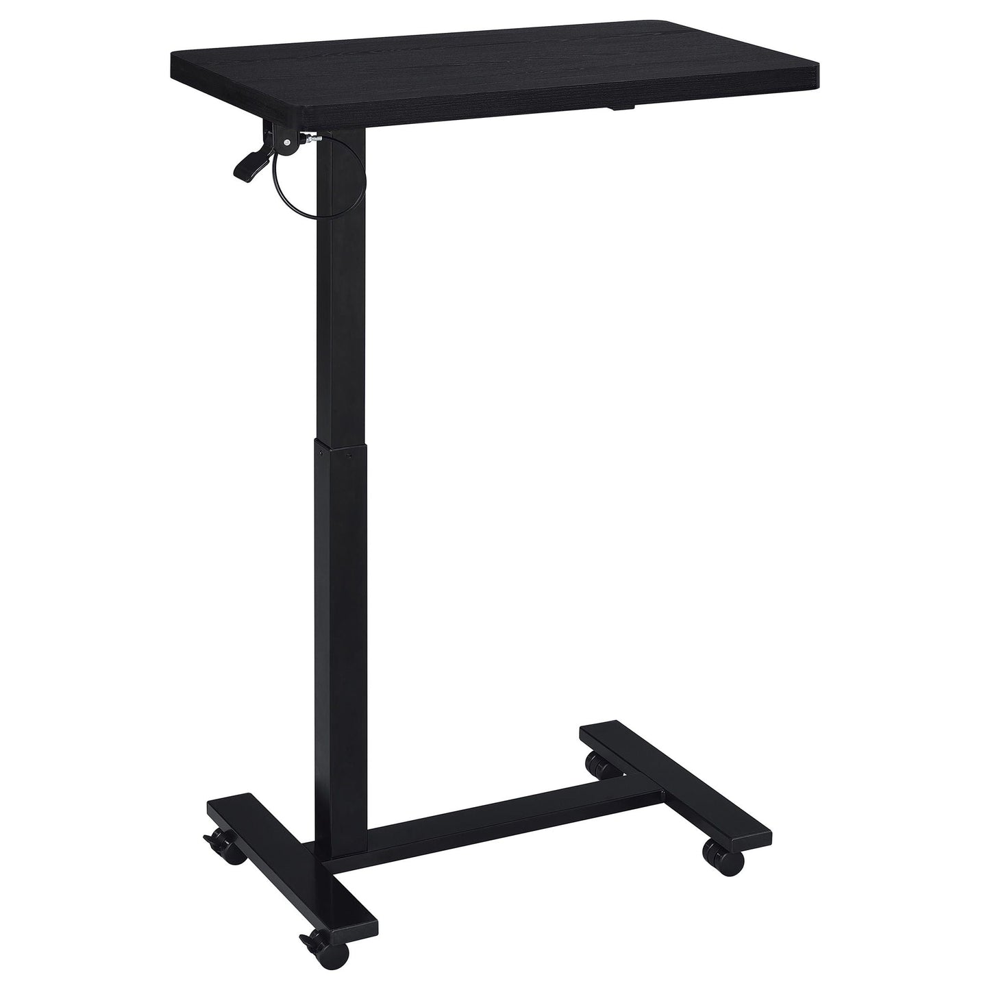 Westpark Pneumatic Adjustable C-Shape Side Table with Casters Black