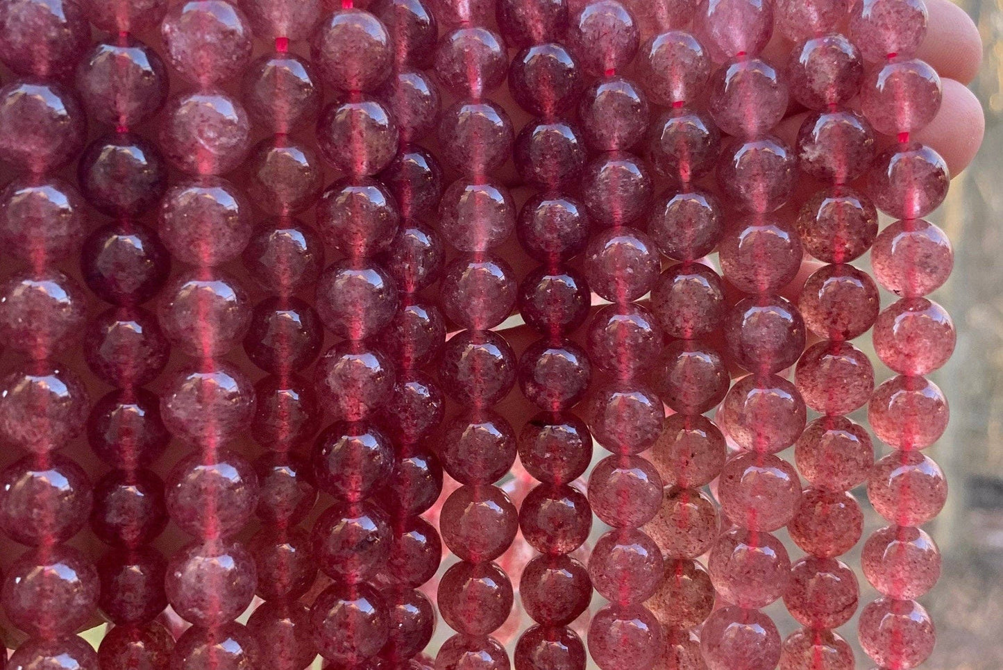 Top Quality Genuine Strawberry Quartz Beads, U1223