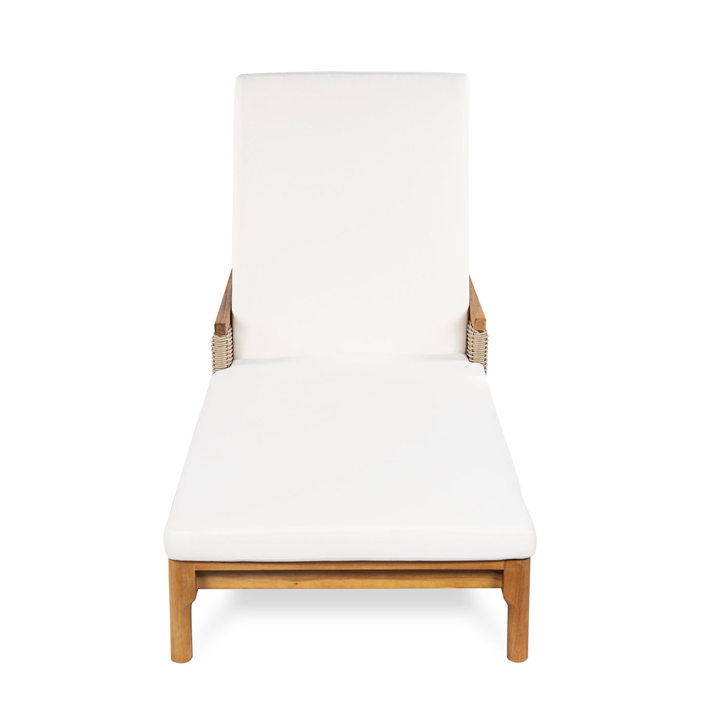 76.8" Solid Acacia Wood Sun Chaise Lounger Set of 2