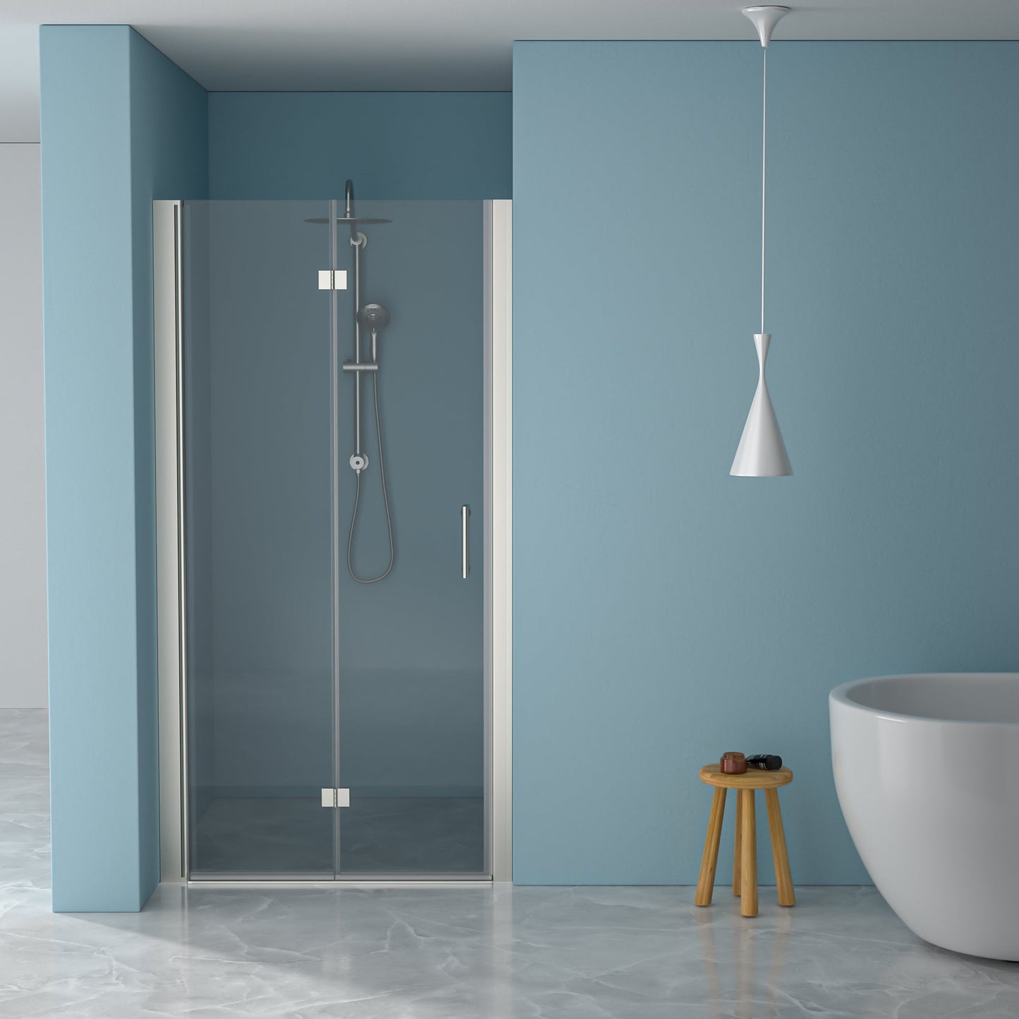 30"W x 72"H Fold Frameless Shower Door
