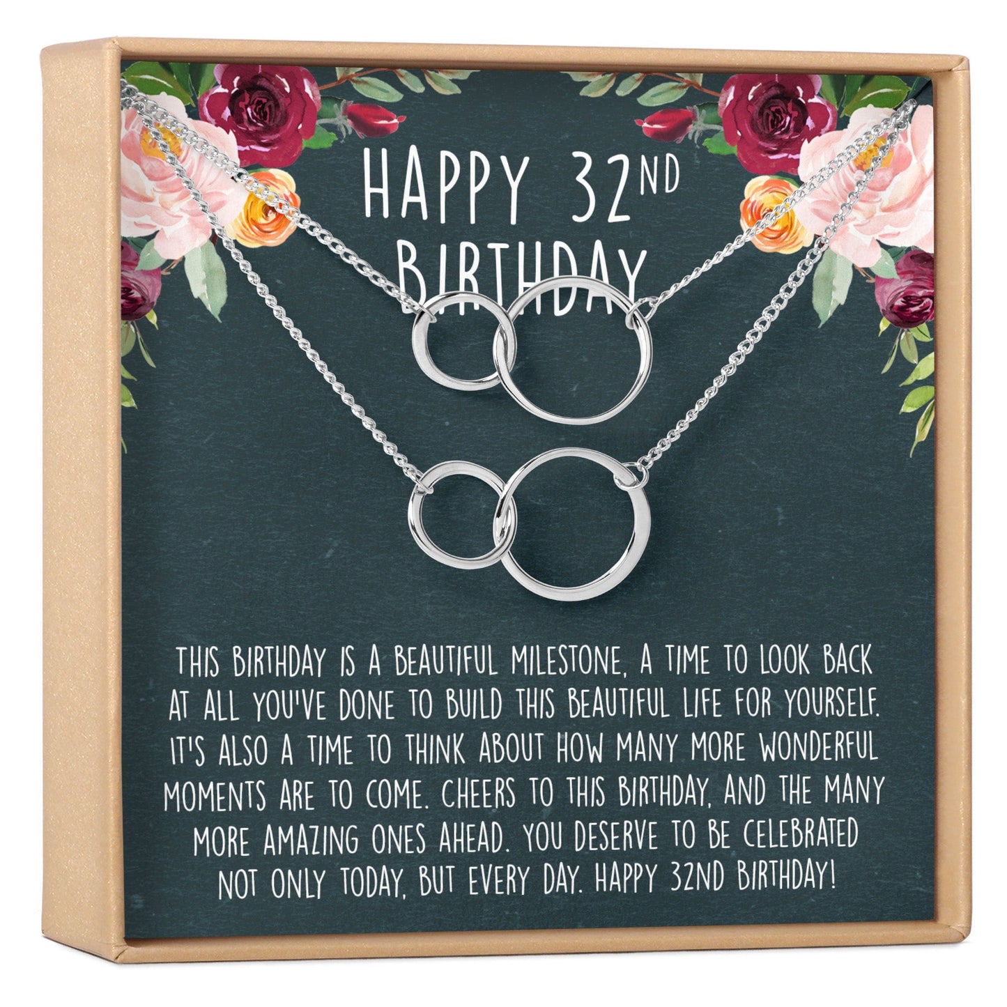32nd Birthday Necklace, Multiple Styles