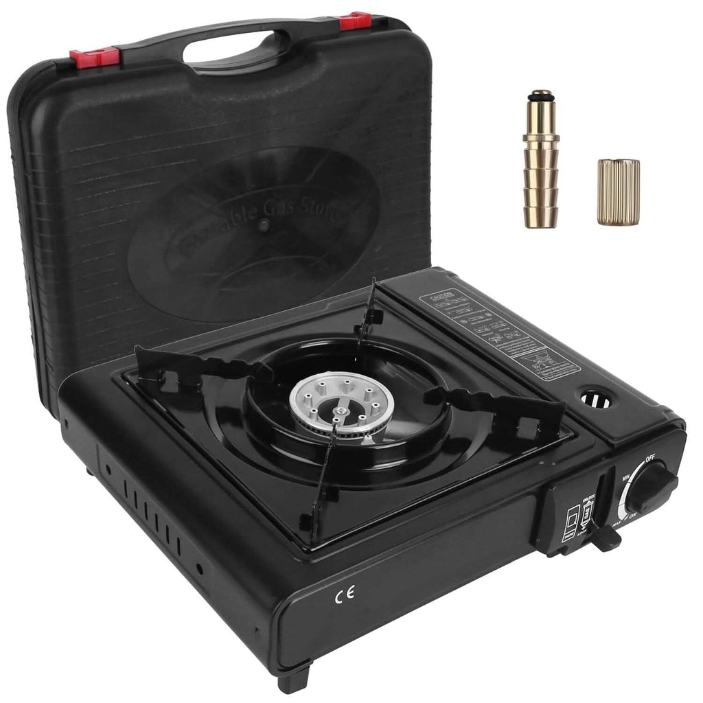 Réchaud de camping portable 3300 W à double combustible pour cartouche de butane