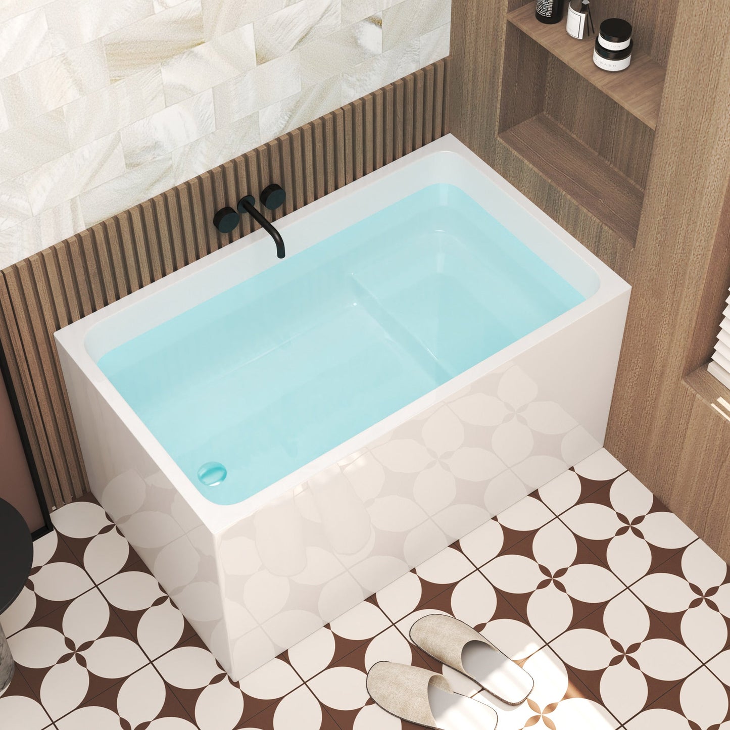 47" Acrylic Freestanding Bathtub with Seat