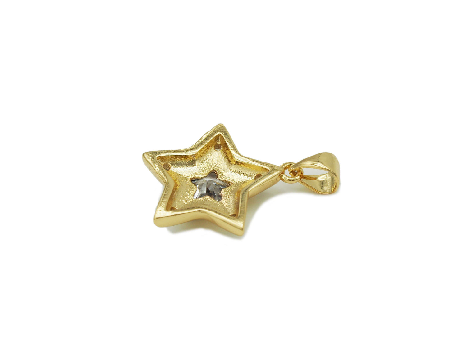 CZ Five Point Star Charm, Sku#LK604