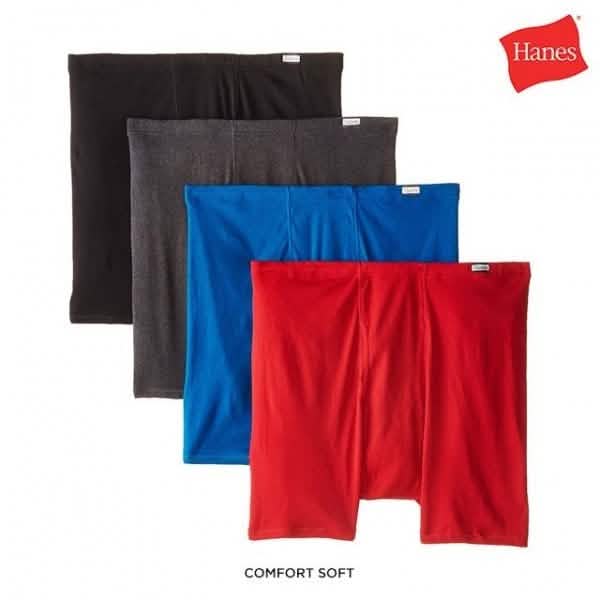 4-Pack: Hanes 100% Cotton Boxer Briefs - Size: Small