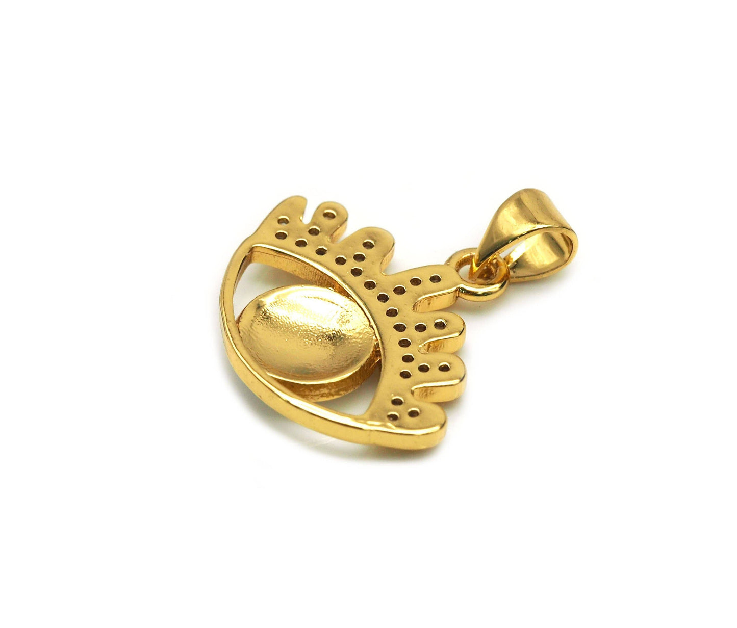 CZ Enamel Evil Eye Charm, Sku#JL97