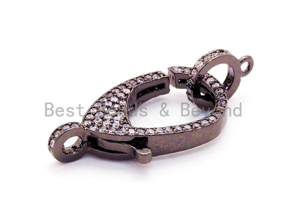 CZ Micro Pave Teardrop Lobster Claw Clasp, H42